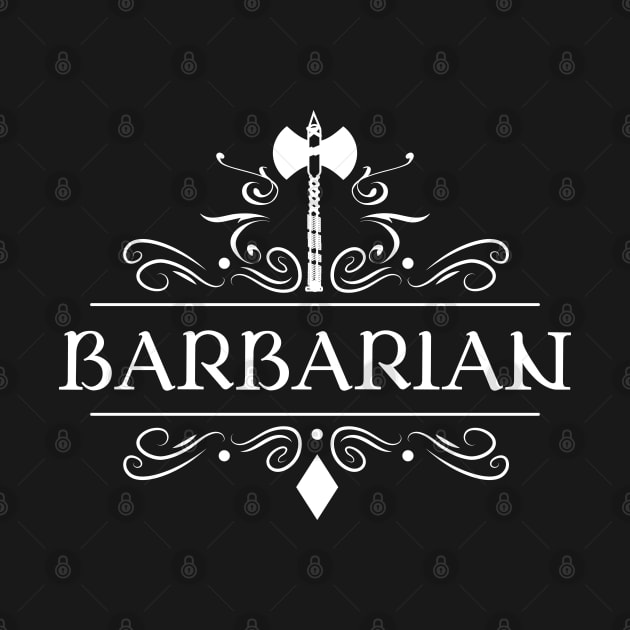 Barbarian Character Class TRPG Tabletop RPG Gaming Addict by dungeonarmory