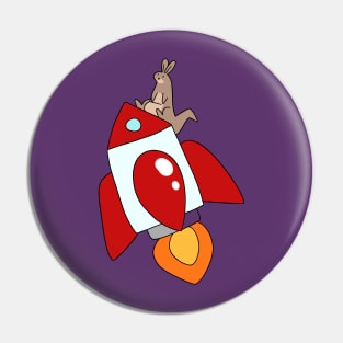 Rocket Ship Kangaroo Pin