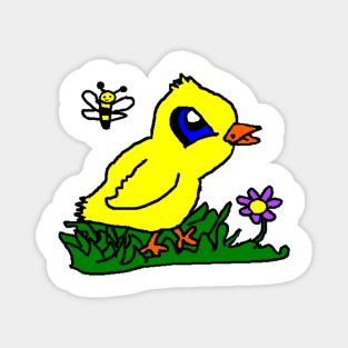 Yellow Chick and Bumble Bee 2 Magnet