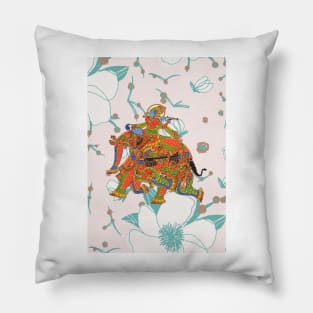 Elephant print in Phad art and Lord Krishna Pillow