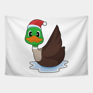 Duck Christmas Santa hat Tapestry