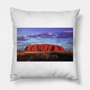 Uluru Sunset Digital Painting Pillow