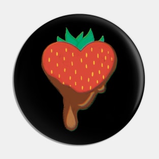 Ripe Strawberry Dipped In Chocolate Pin