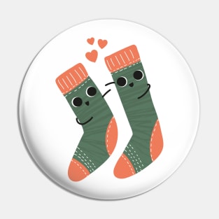 Cute Lovely Christmas Socks in Love Pin