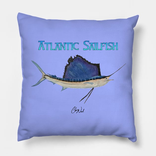 Sailfish Pillow by CaptainChrisArt