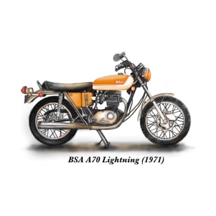 Drawing of Retro Classic Motorcycle BSA A70 Lightning 1971 T-Shirt