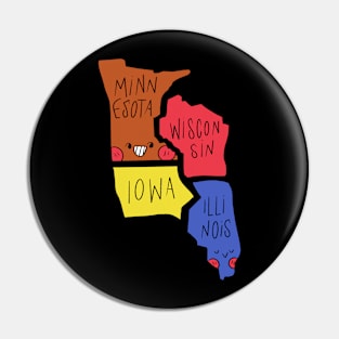 Kawaii American states, Cute American States Pin