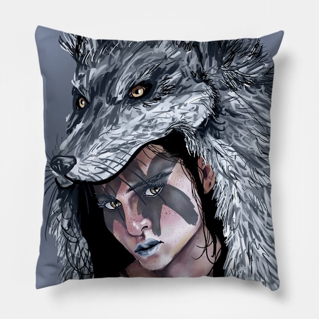 Death Of The Wolf Pillow by hebkid