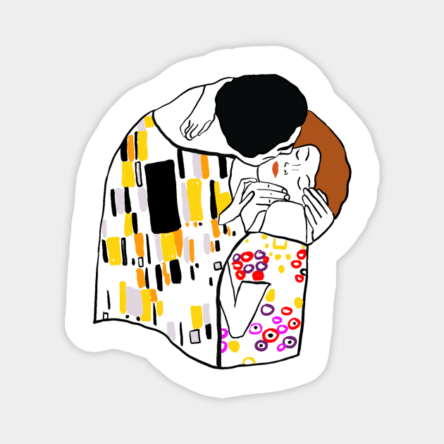 The kiss-Gustav Klimt Magnet by Witch of the North Shop