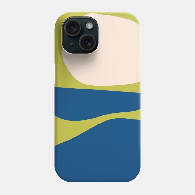 Organic Abstract Shapes in Chartreuse and Blue Phone Case by ApricotBirch