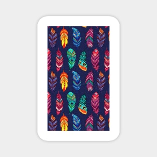 Colorful Beautiful Feather Pattern Artwork Magnet