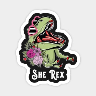 Dinosaur Design for Girls, She-Rex, Dinosaur Party Birthday Magnet