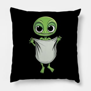 Green Alien Logo Pillow