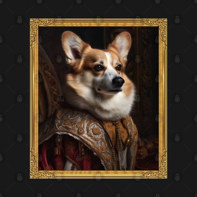 Corgie - Medieval English Prince (Framed) by HUH? Designs