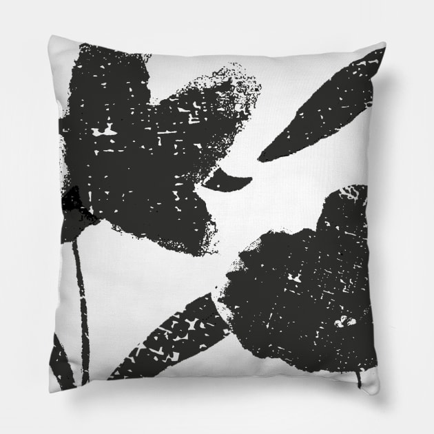 Wall Flowers BW2 -Full Size Image Pillow by Paloma Navio