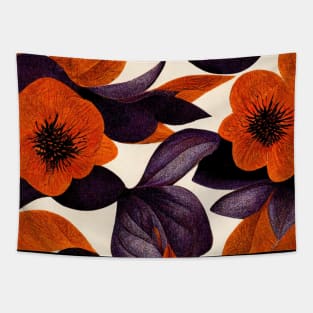 Vintage looking wallpaper with rich colors of purple and orange. Tapestry