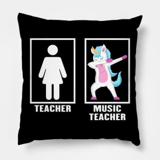 Dabbing Unicorn Music Teacher Pillow