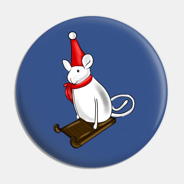 Christmas Mouse Pin by Art by Eric William.s