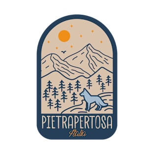 Pietrapertosa Italia minimalist landscape badge T-Shirt