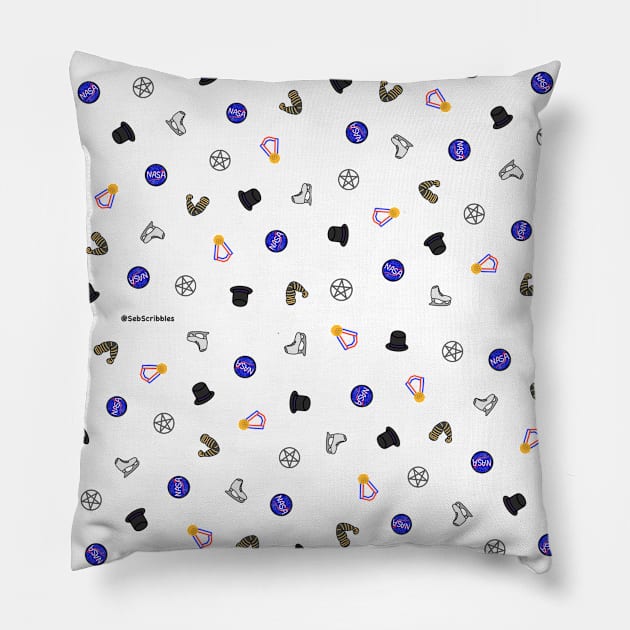 Sebastian Stan Character Pattern Pillow by SuperrScribbles