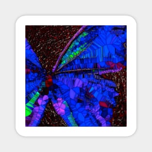Abstract Butterfly Blue Mosaic Magnet