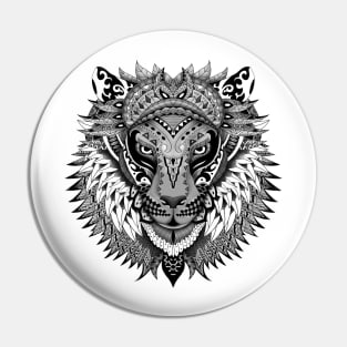 Aztec lion mandalas art pattern Pin