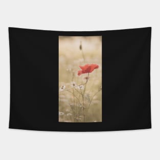 Wild red flowers - wildflowers garden Tapestry