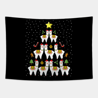 Llama Christmas Tree Llama Xmas Tapestry