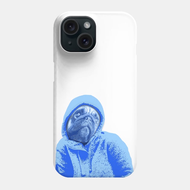 Pug as a Thug, Dog in a Hoodie Phone Case by McNutt