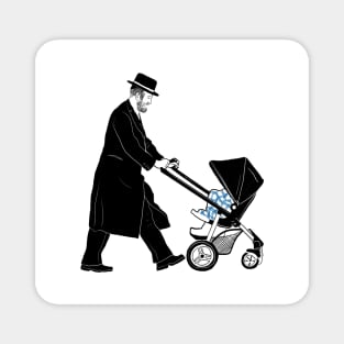 Hasidic jew with the stroller Magnet