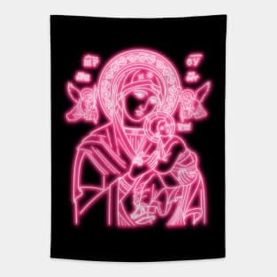 Pink Neon Virgin Mary Tapestry