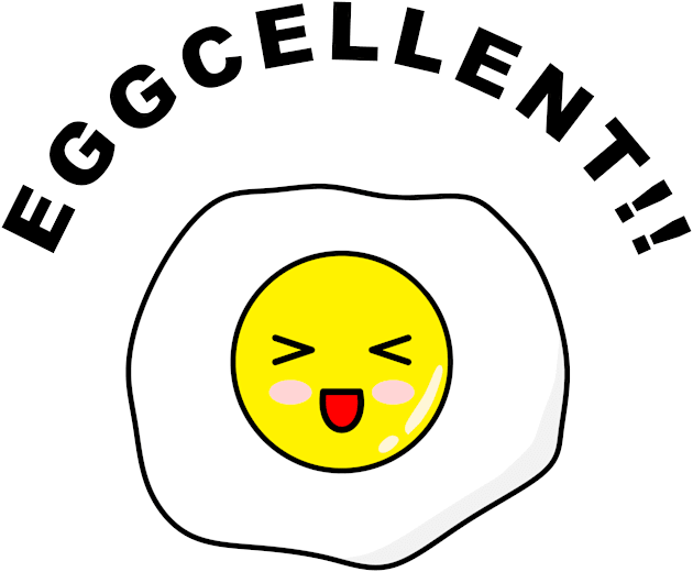 EGGCELENT!! - Egg Pun Kids T-Shirt by KAWAII OMISE