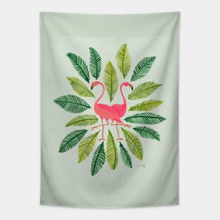 flamingos green Tapestry