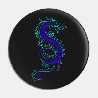 Neon Blue Dragon Pin