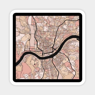 Cincinnati Map Pattern in Soft Pink Pastels Magnet