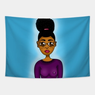 cute black girl digital art Tapestry