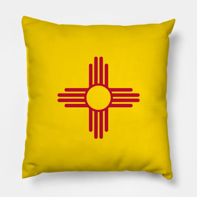 New Mexico State Flag Pillow by Lucha Liberation