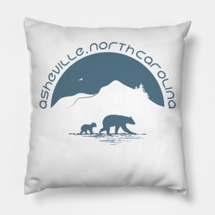 Momma Black Bear & Cubs - Asheville, NC - BG 11 Pillow