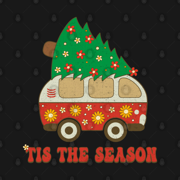 Disover Red Christmas Truck Retro - Christmas Truck Retro - T-Shirt