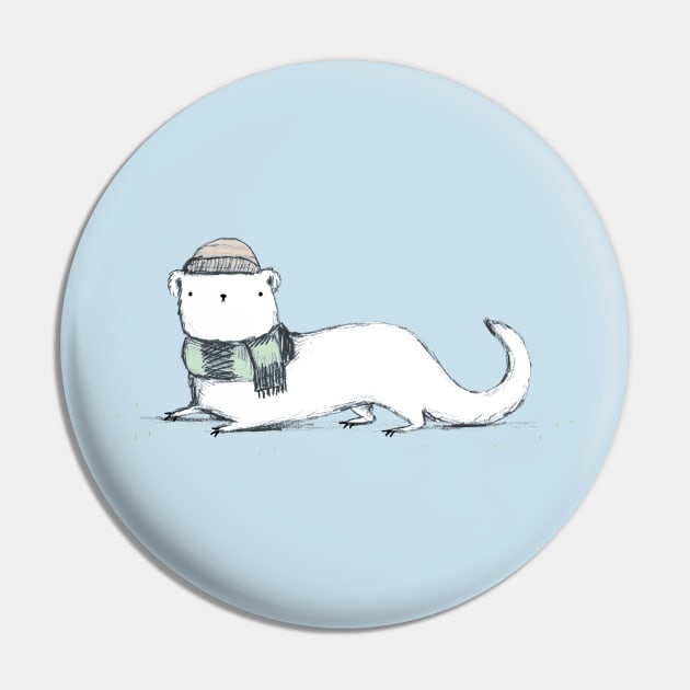 Ermine in Hat & Scarf Pin by Sophie Corrigan