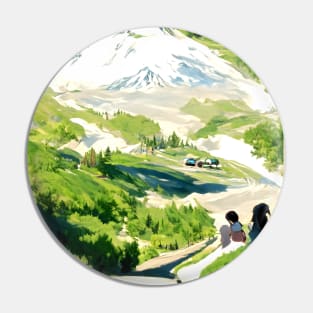 Green Rainier Hikes Pin