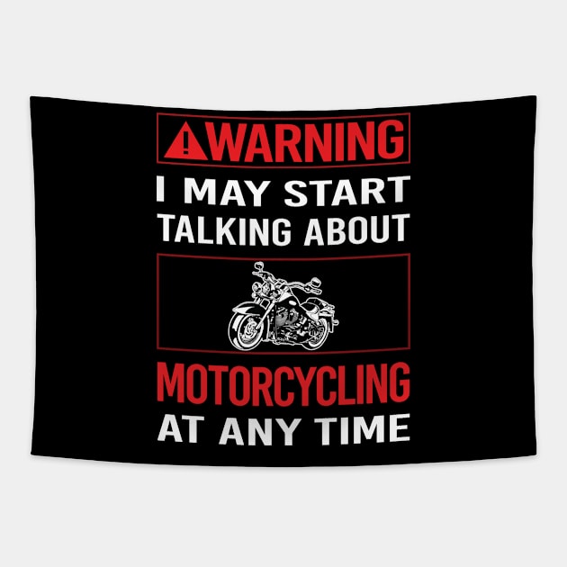 Red Warning Motorcycling Motorcycle Motorbike Motorbiker Biker Tapestry by relativeshrimp