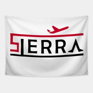 SIERRA Aviation Phonetic Alphabet Pilot Airplane Tapestry