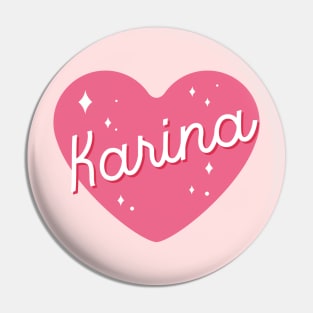 AESPA Karina name heart MY text typography | Morcaworks Pin