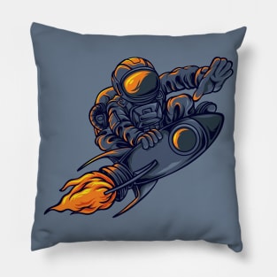 Astronaut Surfing on a Rocket Pillow