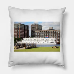 Small Cruise Ship In Wilmington Pillow