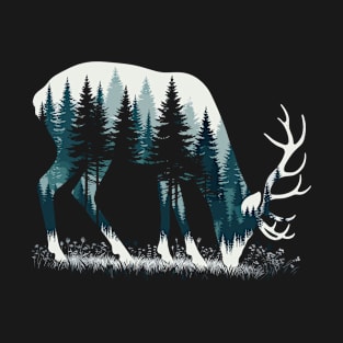 Deer Silhouette Beautiful Nature T-Shirt