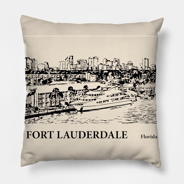 Fort Lauderdale - Florida Pillow by Lakeric