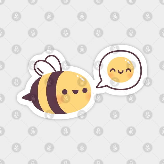 Cute Bee Be Happy Emoji Doodle Magnet by rustydoodle