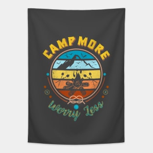 Camp More Worry Less Positive Affirmation Tapestry